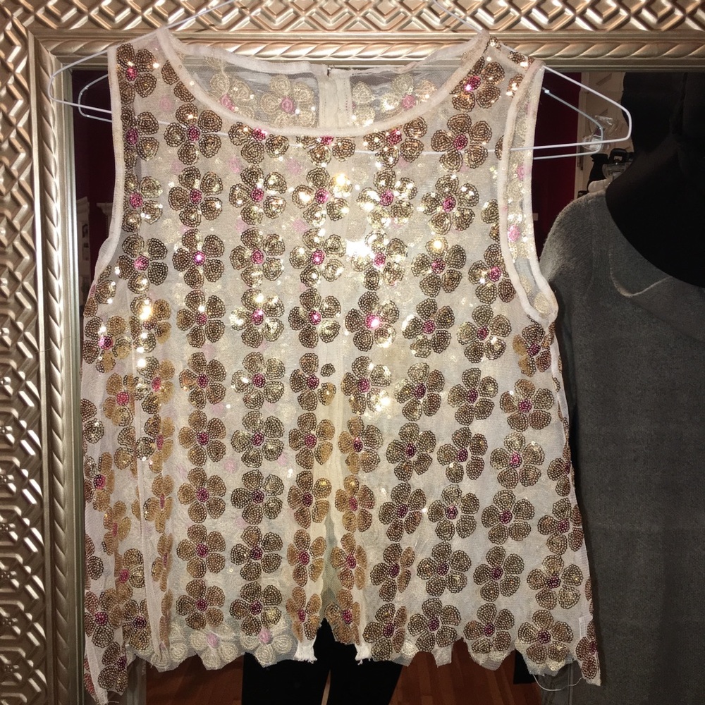 Floral Sequins Top
